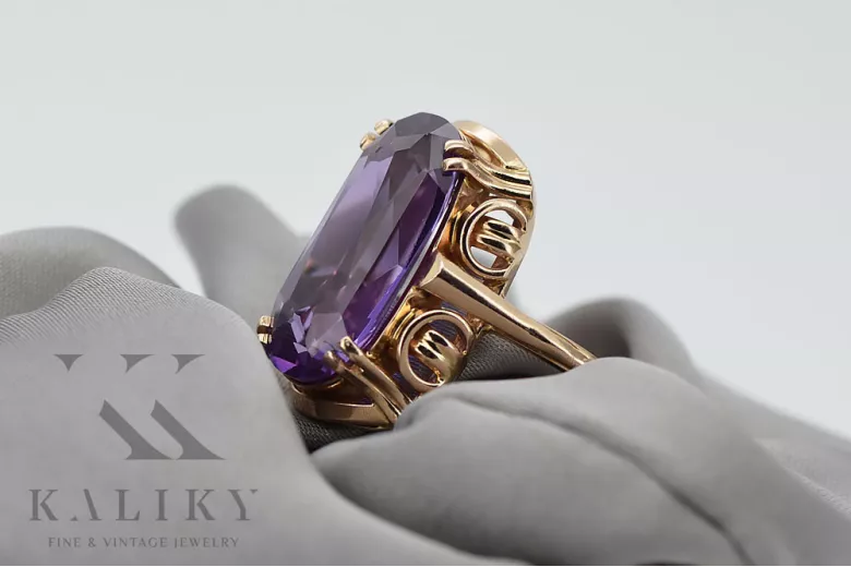 Aleksandryt w Różowym Złocie 14k Stylu Vintage  vrc038 vrc038