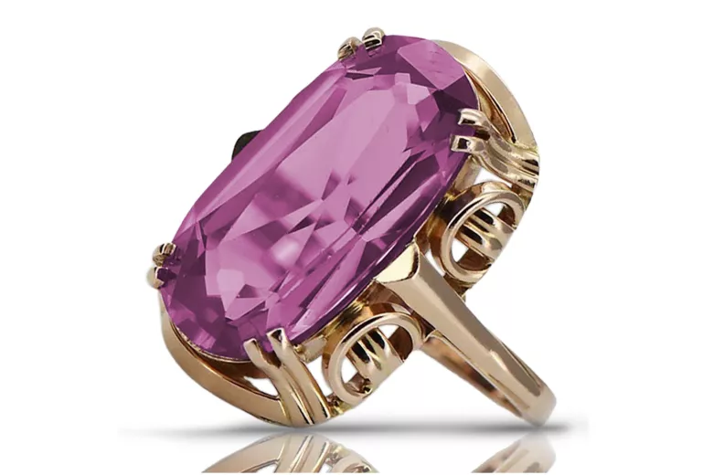 Rose soviétique russe 14k 585 or Alexandrite Ruby Emerald Sapphire Zircon ring vrc014