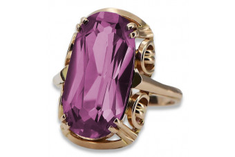 Elegant Vintage Amethyst 14K Rose Gold Ring  vrc038 vrc038