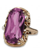 Russische sowjetische Rose 14 Karat 585 Gold Alexandrit Rubin Smaragd Saphir Zirkon Ring vrc014