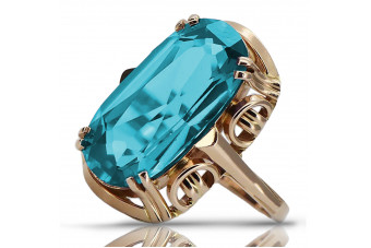 Російська радянська троянда, золото 585 проби, александрит, рубін, смарагд, сапфір, циркон, каблучка vrc014