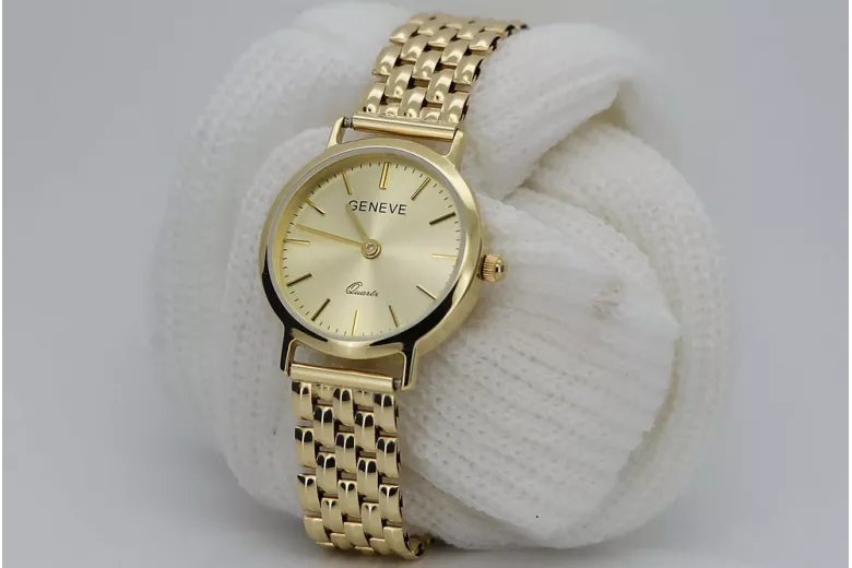 Gold men's watch Geneve ★ zlotychlopak.pl ★ Gold purity 585 333 Low Price!