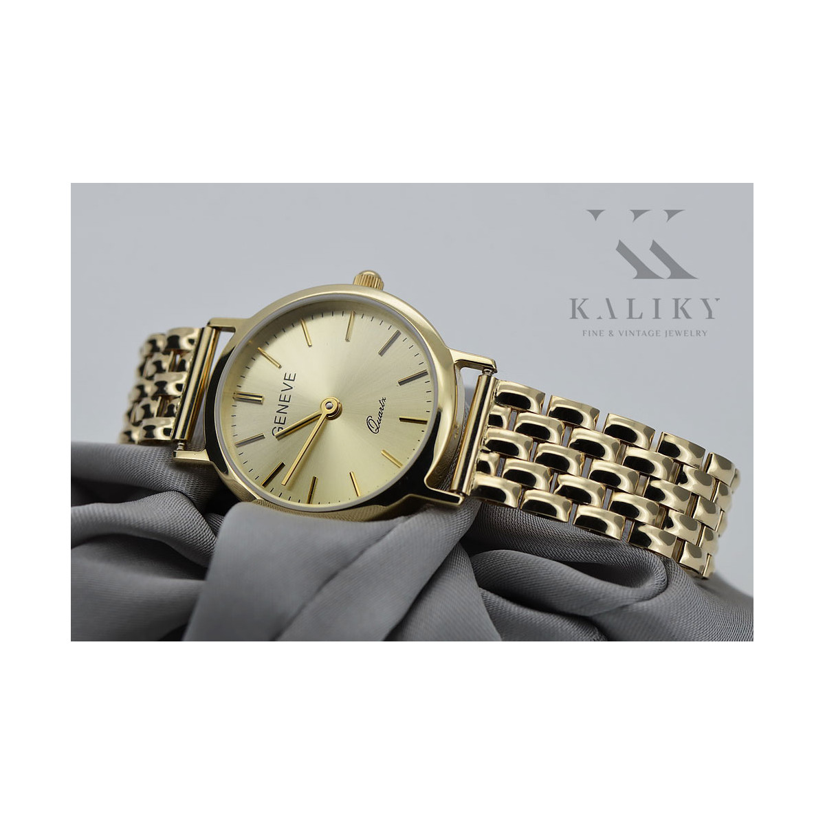 Gold men's watch Geneve ★ zlotychlopak.pl ★ Gold purity 585 333 Low Price!