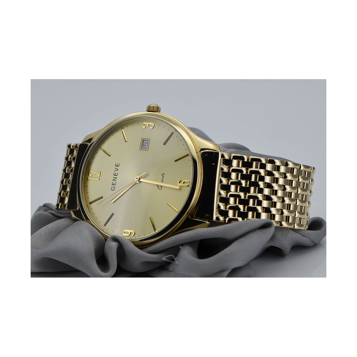 Reloj de oro para hombre Geneve ★ zlotychlopak.pl ★ Pureza de oro 585 333 Precio bajo!