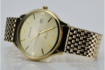 Montre Homme en Or Jaune 14k de Genève mw017y&mbw013yo