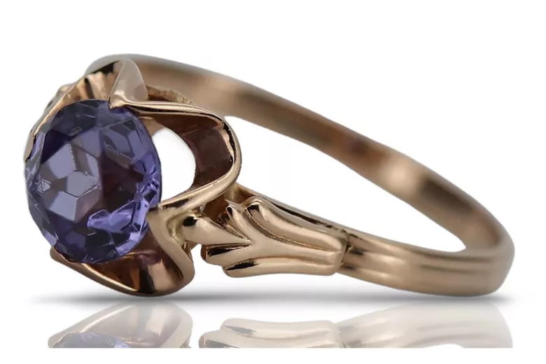 Rose soviétique russe 14k 585 or Alexandrite Ruby Emerald Sapphire Zircon ring vrc014