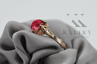 Romantic Ruby Centerpiece: Original Vintage 14K Rose Gold Ring vrc023 vrc023