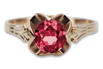 Romantic Ruby Centerpiece: Original Vintage 14K Rose Gold Ring vrc023 vrc023