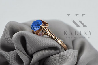 Classic Sapphire Accent in Original Vintage 14K Rose Gold Ring  vrc023 vrc023