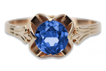 Classic Sapphire Accent in Original Vintage 14K Rose Gold Ring  vrc023 vrc023