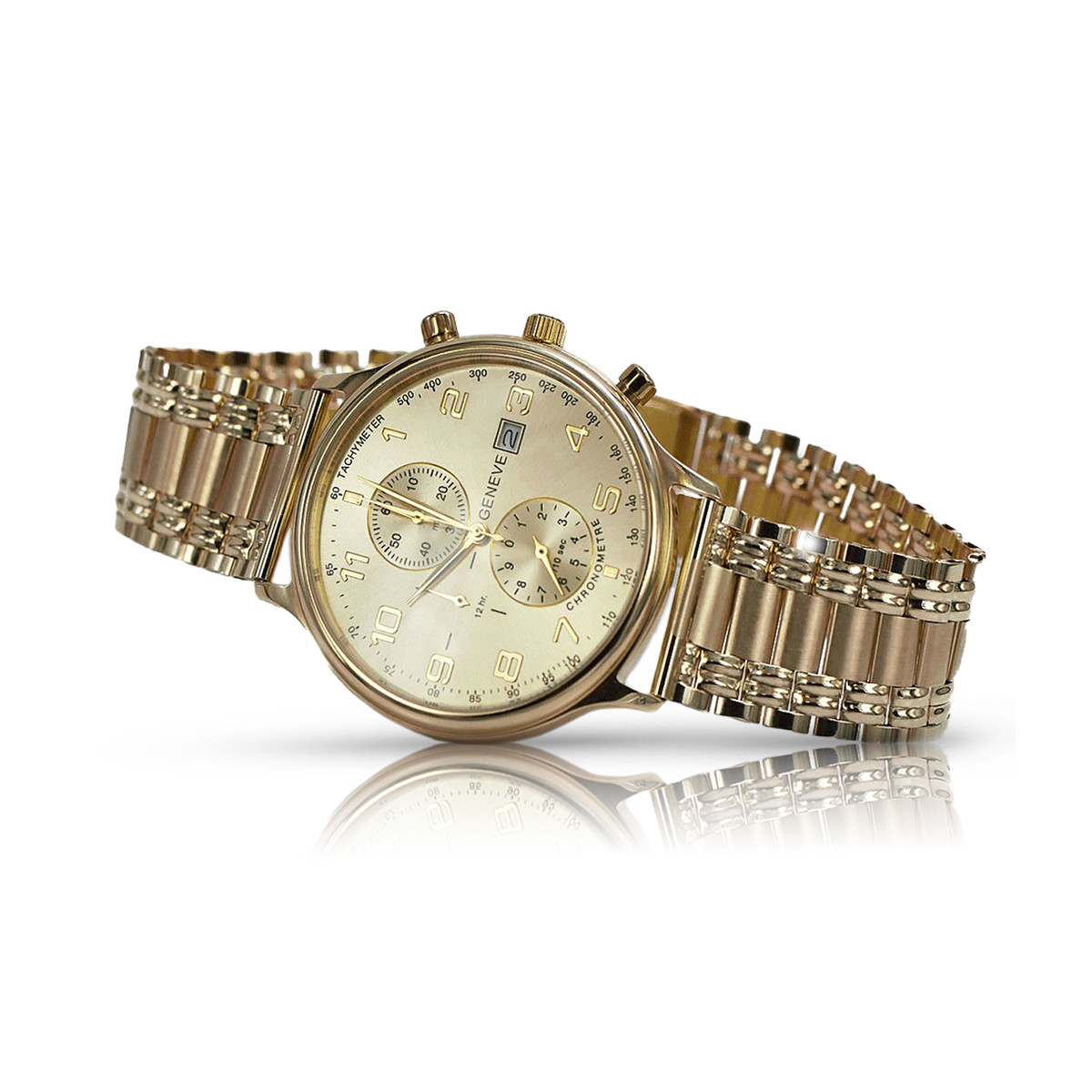 Reloj de oro para hombre Geneve ★ zlotychlopak.pl ★ Pureza de oro 585 333 Precio bajo!