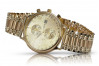 Złoty zegarek męski Vintage różowy róż 14k 585 Geneve bransoletka mw005rdg&mbw006r