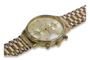 Вінтажний рожевий годинник для чоловіків з золота 14k 585 Geneve wristwatch mw005rdg&mbw006r