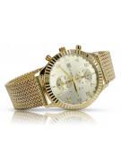 Reloj de oro amarillo italiano de 14k para hombre Geneve mw007y&mbw014y