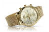 Złoty męski zegarek 14k 585 Geneve z Włoskiego złota mw007y&mbw014y
