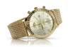 Reloj de oro amarillo italiano de 14k para hombre Geneve mw007y&mbw014y