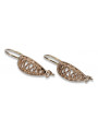 "Boucles d'oreilles suspendues vintage en or rose 14 carats 585 sans pierres" ven154 ven154