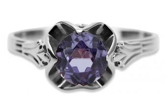 Bague en argent sterling 925, Alexandrite, pierres précieuses, taille 60,8, style vintage vrc023s