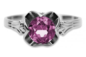 Russische sowjetische Rose 14 Karat 585 Gold Alexandrit Rubin Smaragd Saphir Zirkon Ring vrc014