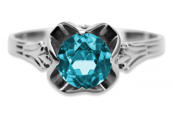 Sterling Silver 925 Aquamarine Gemstone Ring vrc023s