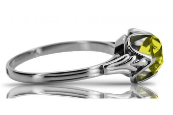 Bague en argent sterling vintage avec péridot jaune et pierres variées vrc023s