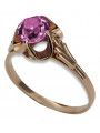 Russische sowjetische Rose 14 Karat 585 Gold Alexandrit Rubin Smaragd Saphir Zirkon Ring vrc084