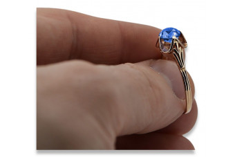 Russische sowjetische Rose 14 Karat 585 Gold Alexandrit Rubin Smaragd Saphir Zirkon Ring vrc084