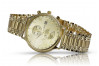 Złoty zegarek męski Geneve w kolorze żółtym 14k mw005ydg&mbw006y18cm