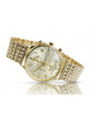 Złoty męski zegarek Geneve z 14-karatowym złotem 585 mw005ydy&mbw013y