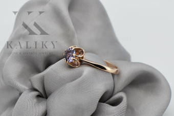 Luxurious Alexandrite Accent 14K Rose Gold Vintage Ring vrc348 vrc348