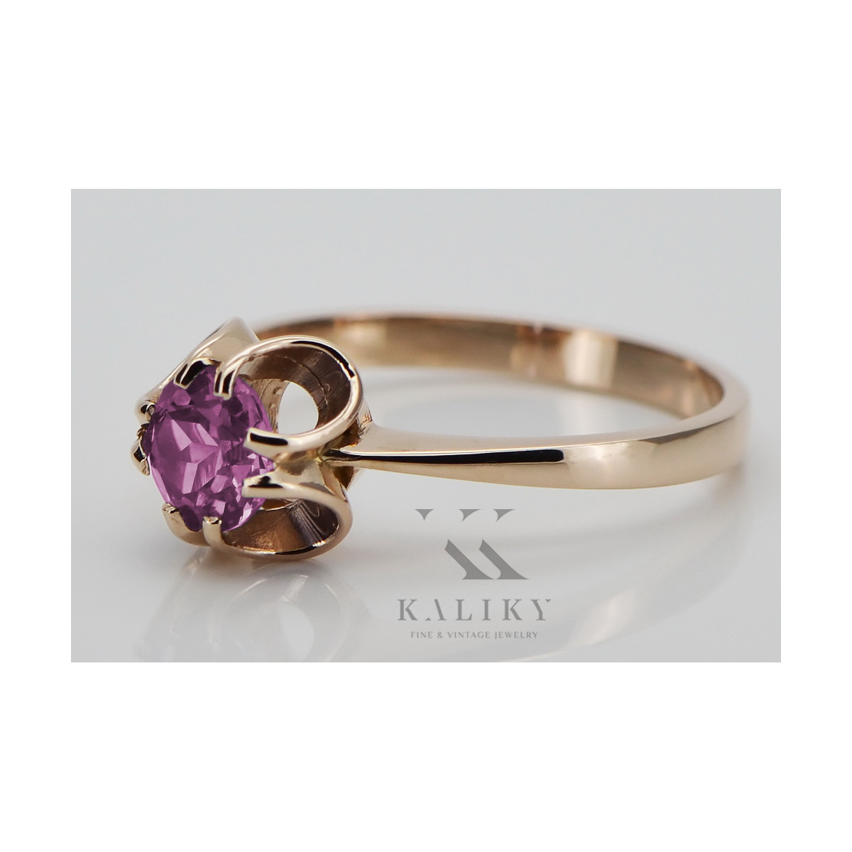 Russische sowjetische Rose 14 Karat 585 Gold Alexandrit Rubin Smaragd Saphir Zirkon Ring vrc014