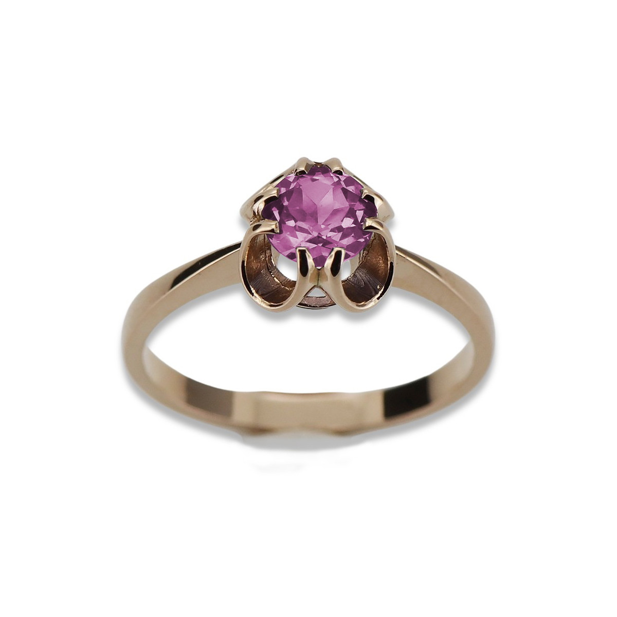 Russische sowjetische Rose 14 Karat 585 Gold Alexandrit Rubin Smaragd Saphir Zirkon Ring vrc014