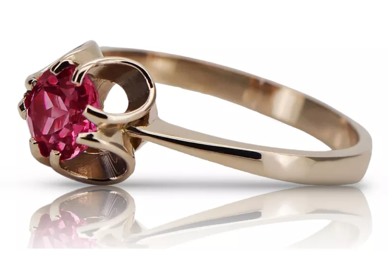 Russische sowjetische Rose 14 Karat 585 Gold Alexandrit Rubin Smaragd Saphir Zirkon Ring vrc014