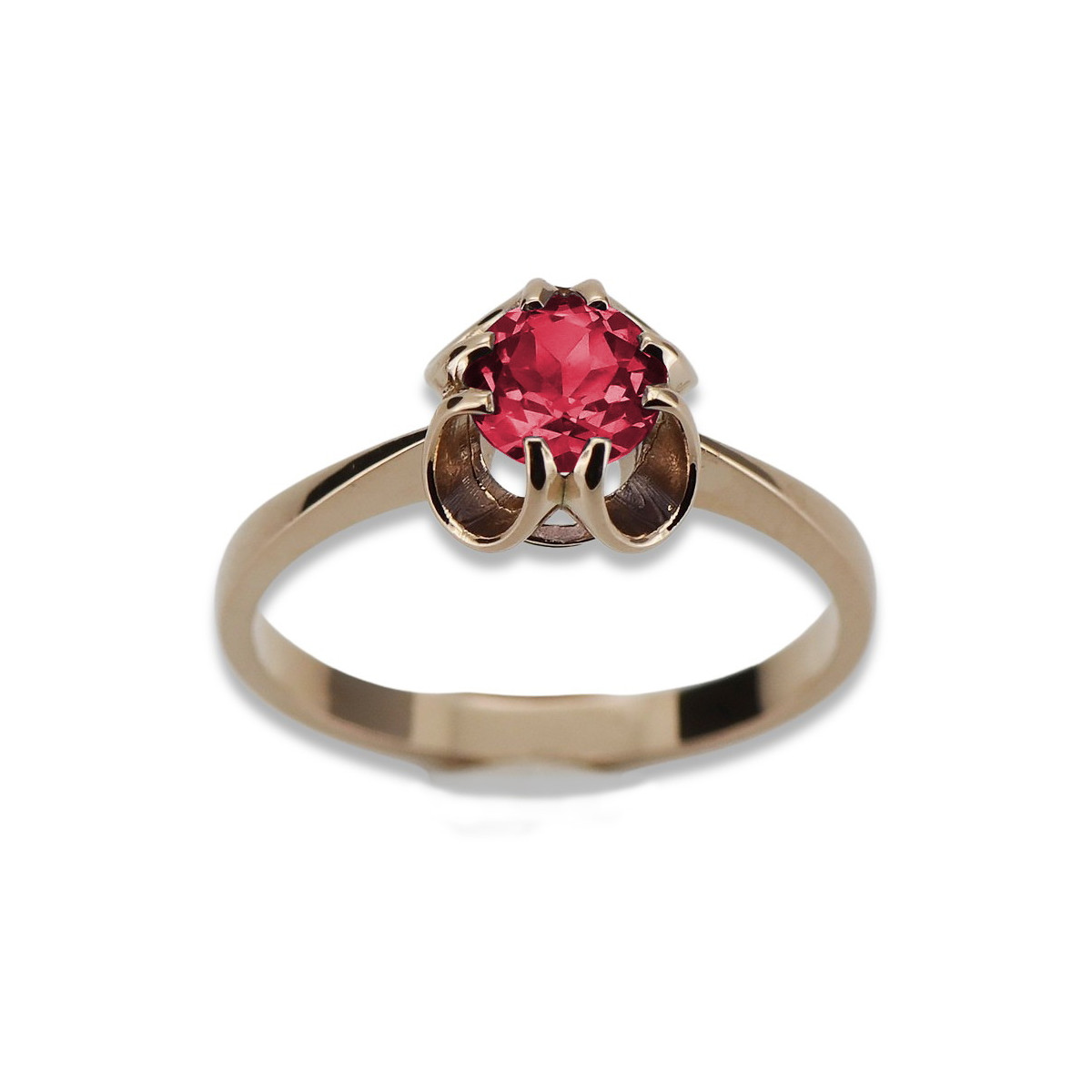 Russische sowjetische Rose 14 Karat 585 Gold Alexandrit Rubin Smaragd Saphir Zirkon Ring vrc014