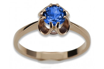 Elegant Sapphire set in Original Vintage 14K Rose Gold Ring vrc348 vrc348