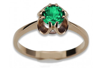 Emerald Aura: Original 14K Rose Gold Vintage Ring vrc348 vrc348