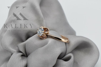 Exquisites 14k Originales Vintage-Roségold Zirkon Ring vrc348 Vintage vrc348