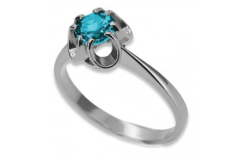 Sterling Silver 925 Aquamarine Cocktail Ring vrc348s