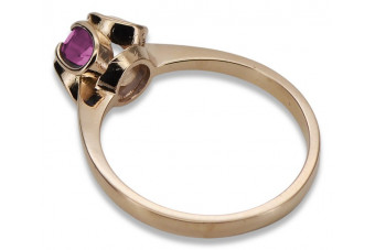 Vintage Sterling Silver Rose Gold Plated Amethyst Ring vrc348rp