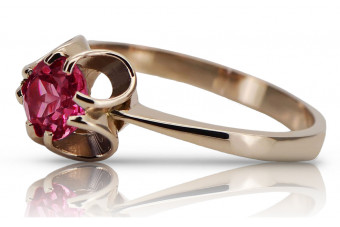 Russische sowjetische Rose 14 Karat 585 Gold Alexandrit Rubin Smaragd Saphir Zirkon Ring vrc084