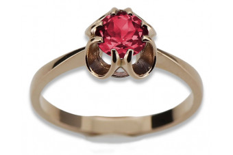 Russische sowjetische Rose 14 Karat 585 Gold Alexandrit Rubin Smaragd Saphir Zirkon Ring vrc084
