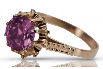 Russische sowjetische Rose 14 Karat 585 Gold Alexandrit Rubin Smaragd Saphir Zirkon Ring vrc014
