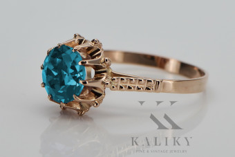 Aquamarinring in 14 Karat originales Vintage-Roségold,  vrc045 vrc045