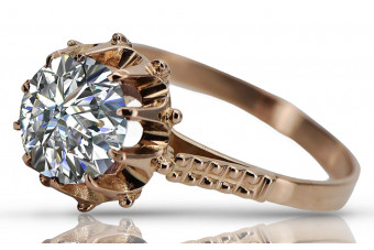 Russische sowjetische Rose 14 Karat 585 Gold Alexandrit Rubin Smaragd Saphir Zirkon Ring vrc014
