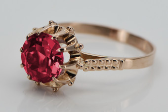 "Bague Rubis Vintage Originale en Or Rose 14 Carats p" Vintage vrc045