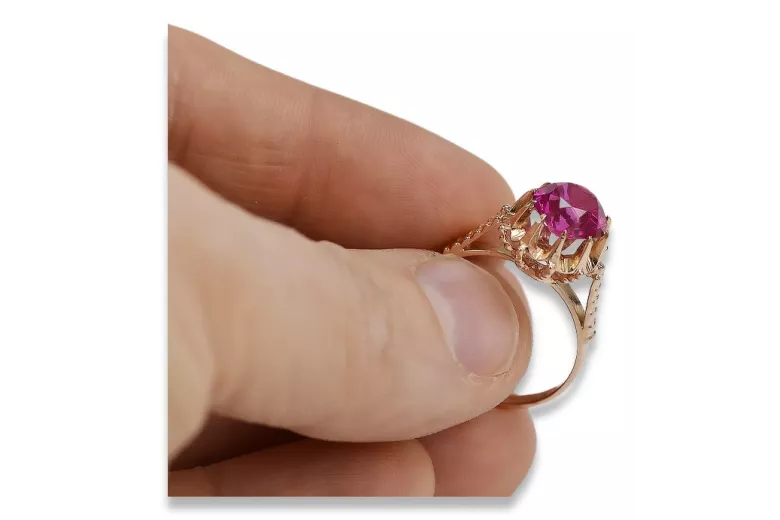 Rose soviétique russe 14k 585 or Alexandrite Ruby Emerald Sapphire Zircon ring vrc014