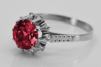 Sterling Silver 925 Ruby Cocktail Ring vrc045s