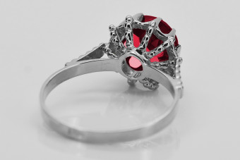 Bague en Argent Sterling 925, Rubis et Saphirs, Taille 60,8 vrc045s