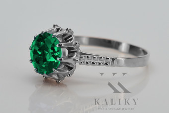 Sterling Silver 925 Emerald Ring - Vintage Inspired Jewelry vrc045s