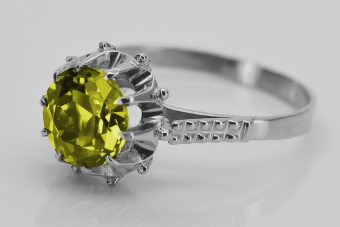 Anillo de Plata de ley 925 con Peridoto Amarillo vrc045s